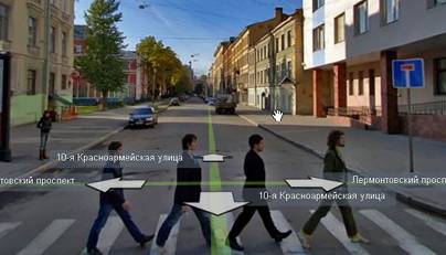 Группа Beatles прогулялась по улицам Санкт-Петербурга