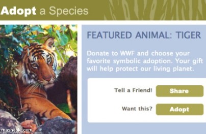 WWF предлагает усыновить животное через Facebook