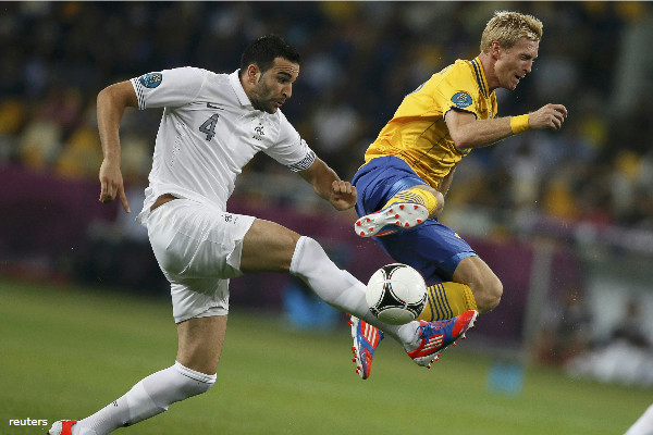 Рис. 4 - Швеция сенсационно обыграла Францию на Евро 2012