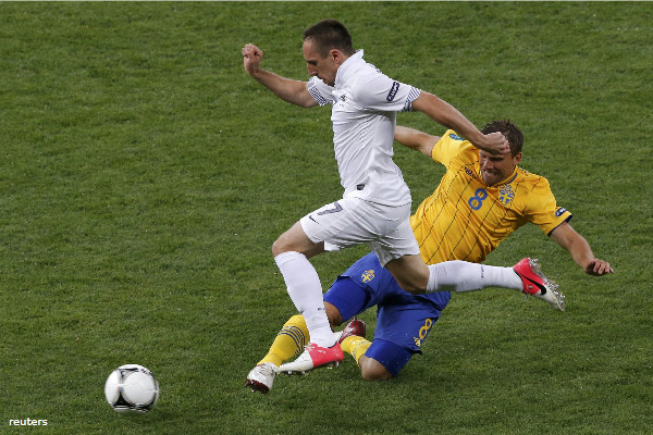 Рис. 1 - Швеция сенсационно обыграла Францию на Евро 2012